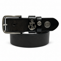 1.5″ Wide Western Concho Leather Belt with Statement Emblem